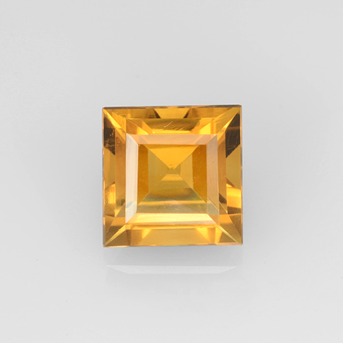 Dorado naranja Citrina Gema - 2.2ct Corte cuadrado step (ID: 504659)