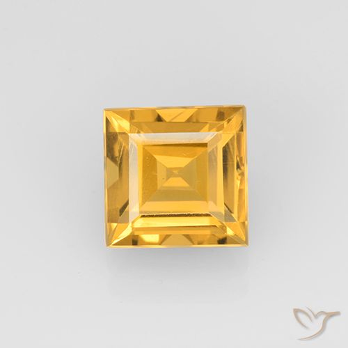 2.25ct Natural Orange-Gold Citrine, Square, VVS-VS
