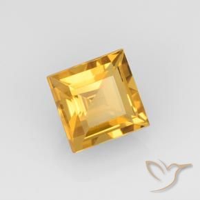 2.25 ct Golden Citrine Stone, Natural Citrine in Square Step-Cut Shape for Sale