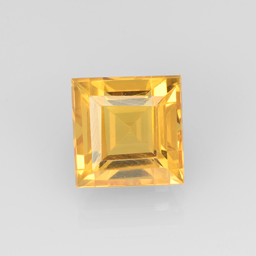 Bright Gold Цитрин Камень - 2.8ct Квадратная форма ступенчатая огранка (ID: 504661)