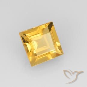 2.04 ct Golden Citrine Stone, Natural Citrine in Square Step-Cut Shape for Sale
