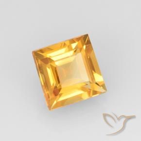2.22 ct Golden Citrine Stone, Natural Citrine in Square Step-Cut Shape for Sale