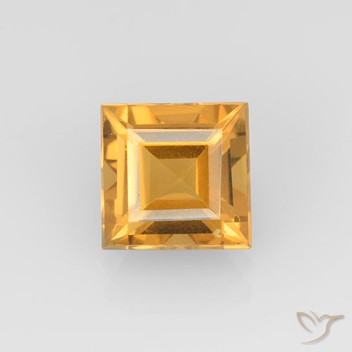 2.27ct Natural Medium-Light Orange-Gold Citrine, Square, VVS
