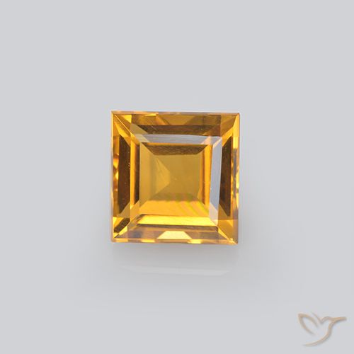 2.20ct Natural Deep Golden Orange Citrine, Square, VVS