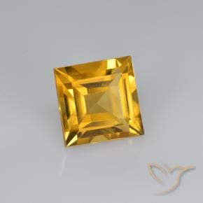 2.60 ct Golden Citrine Stone, Natural Citrine in Square Step-Cut Shape for Sale