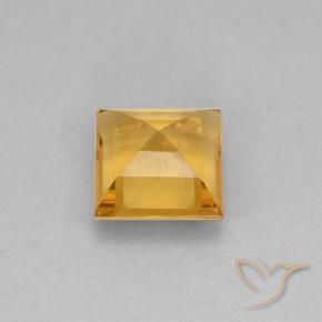 Citrine Gemstone in 8 x 8 mm (calibrated) Size for Sale, Citrine Stone in Medium-Light Orange-Gold Color