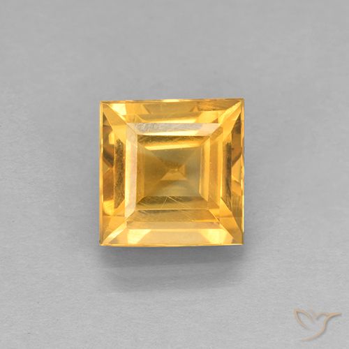 2.18ct Natural Orange-Gold Citrine, Square, VVS-VS