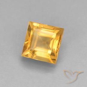 2.18 ct Golden Citrine Stone, Natural Citrine in Square Step-Cut Shape for Sale