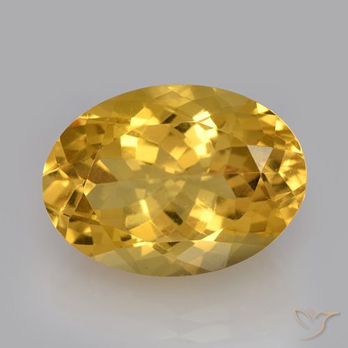 12.55 ct Yellow Citrine, 18.1 x 13.1 mm Oval Cut From Brazil, Photo A