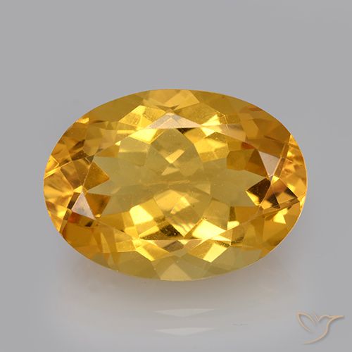 11.61 ct Yellow Citrine, 18 x 13.1 mm Oval Cut From Brazil, Photo A
