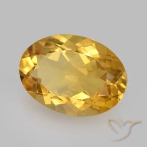 10.63 ct Golden Citrine Stone, Natural Citrine in Oval Facet Shape for Sale