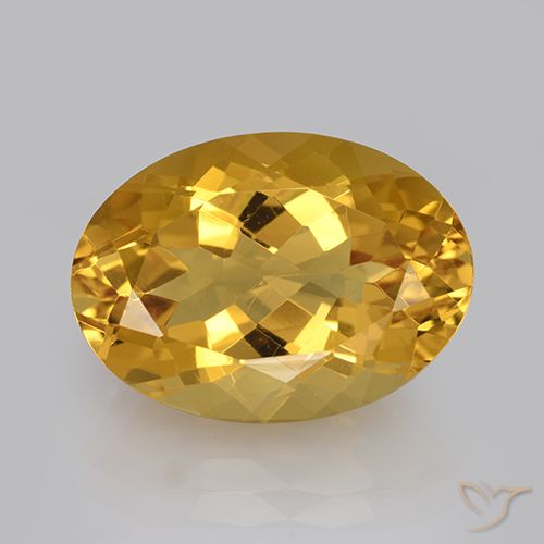 12,08 ct ovaler Citrin aus Brasilien, Größe: 18,1 x 13mm, Reinheit: VVS, Garantiert echter Edelstein, 1 Stück Citrin in Tiefes Gold Farbe, Mohs-Härte von 7 Geeignet für den täglichen Gebrauch im Schmuck, Jahr des Hahn-Edelsteins, Photo A
