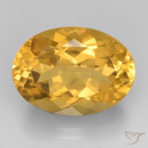 12.07 ct Yellow Citrine, 18 x 13.1 mm Oval Cut From Brazil, Photo A