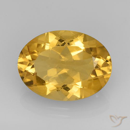 Lapierre Couleur jaune de forme ovale de citrine jaune de 8,75 carats pour la pierre... 