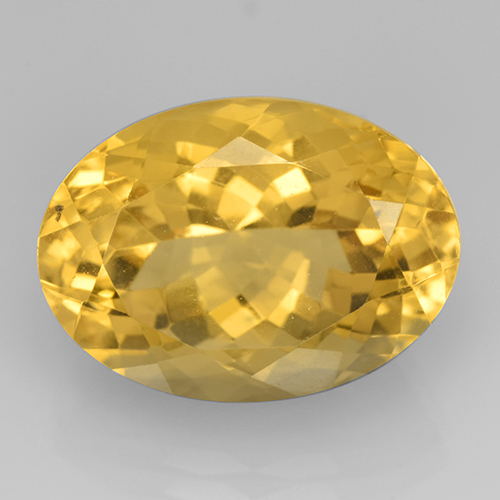 13.95 ct Golden Citrine Gemstone, Citrine Gem in Oval Facet Shape for Sale.