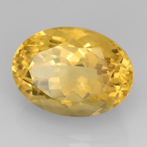 13.95 ct Golden Citrine Stone, Natural Citrine in Oval Facet Shape for Sale