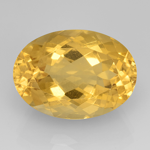 Medium Gold Citrine Gem - 13.6ct Oval Facet (ID: 504833)