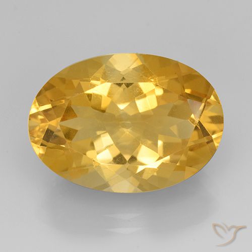 10.97ct Natural Medium Gold Citrine, Oval, VVS