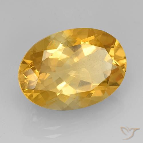 10.97 ct Golden Citrine Stone, Natural Citrine in Oval Facet Shape for Sale