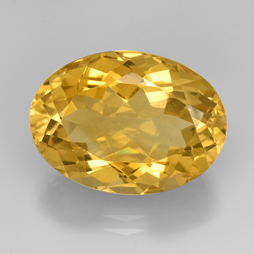 Dorado medio Citrina Gema - 11.7ct Forma ovalada (ID: 504840)