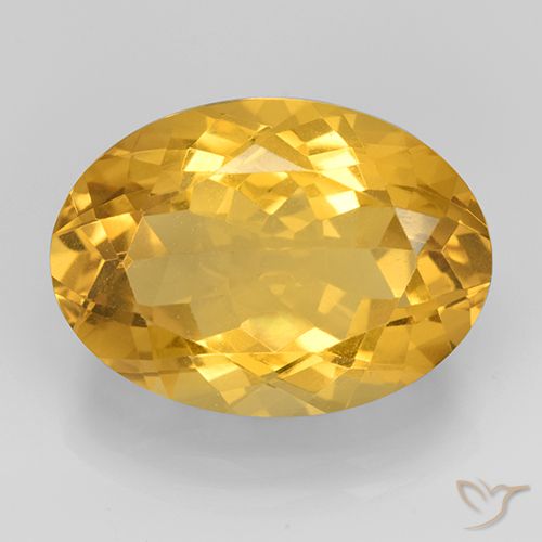 11.22ct Natural Medium Gold Citrine, Oval, VVS