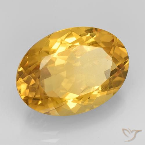 11.22 ct Golden Citrine Stone, Natural Citrine in Oval Facet Shape for Sale