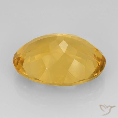 Citrine Gemstone in 18 x 13 mm (calibrated) Size for Sale, Citrine Stone in Medium Gold Color