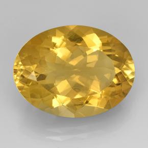 Medium Golden Цитрин Камень - 15.3ct Фасетный Овал (ID: 504843)