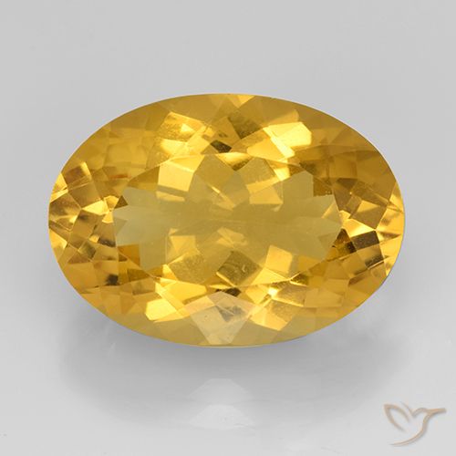 11.76 ct Golden Citrine Gemstone, Citrine Gem in Oval Facet Shape for Sale.