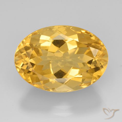 Bright Gold Цитрин Камень - 13.1ct Фасетный Овал (ID: 504858)