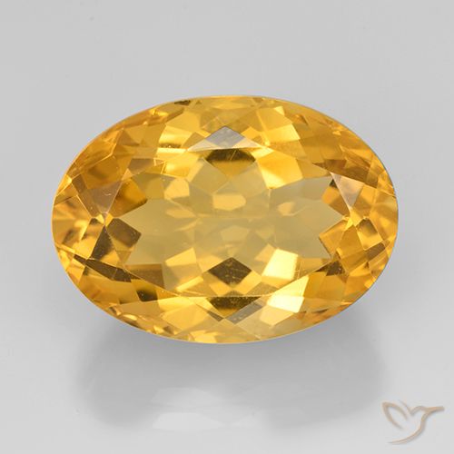 13.11 ct Yellow Citrine, 18.2 x 13 mm Oval Cut From Brazil, Photo A