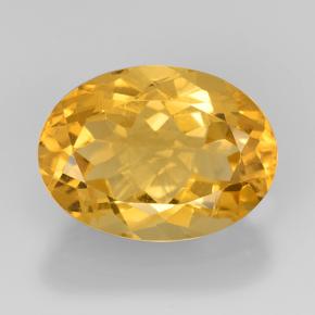 Deep Golden Orange Цитрин Камень - 8.7ct Фасетный Овал (ID: 504861)