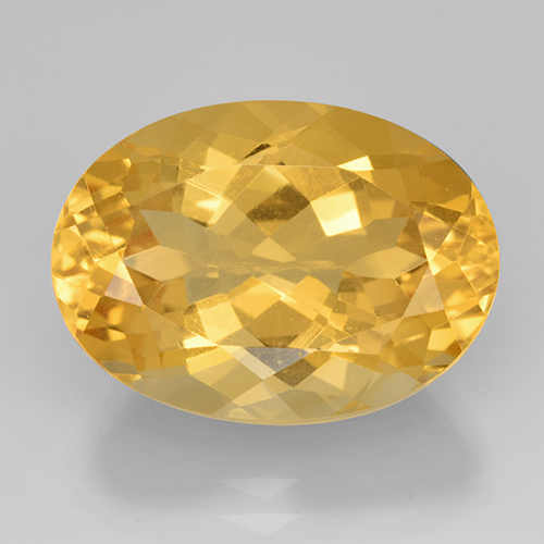 Bright Gold Citrine Gem - 12.1ct Oval Facet (ID: 504862)