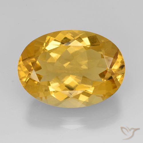 10.57ct Natural Medium Golden Citrine, Oval, VVS-VS