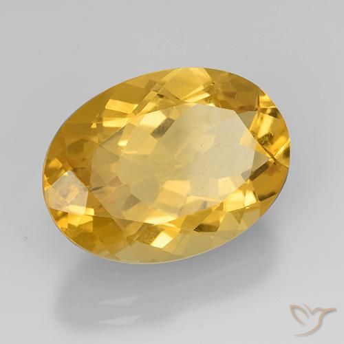 10.57 ct Golden Citrine Stone, Natural Citrine in Oval Facet Shape for Sale