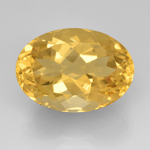 Bright Gold Citrino Gem - 13.3ct Ovale sfaccettato (ID: 504866)