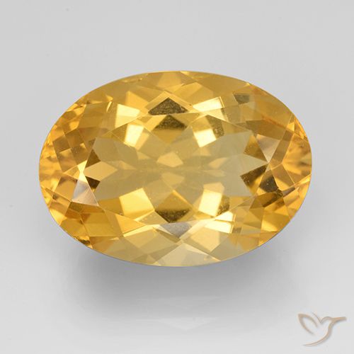 明るいゴールド シトリン 宝石 - 12.1ct オーバル ファセット (ID: 504867)