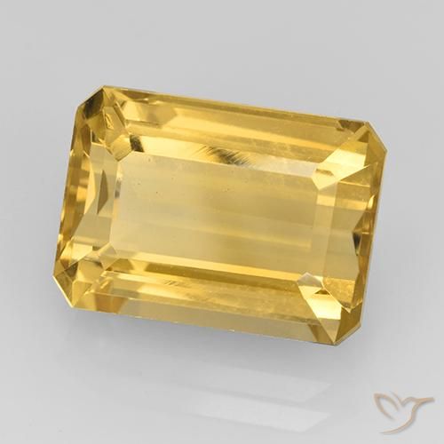 8.50 ct Golden Citrine Stone, Natural Citrine in Octagon Step Cut Shape for Sale