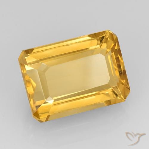 7.87 ct Golden Citrine Stone, Natural Citrine in Octagon Step Cut Shape for Sale