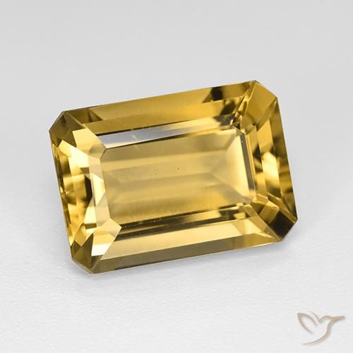 7.46ct Natural Golden Citrine, Emerald Cut, VVS