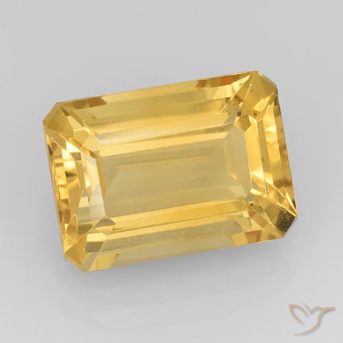 7.67ct Natural Gold Citrine, Emerald Cut, VVS