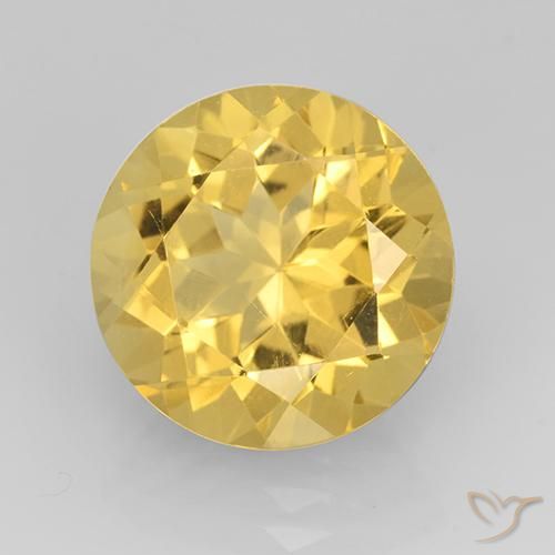 7.43ct Round Medium Yellow Citrine from Brazil, Dimension 13mm, Natural untreated Gemstone, VVS-VS Clarity, 1pc Round Facet Citrine, Mohs Hardness of 7 suitable for daily wear jewelry, Leo Zodiac Stone, Photo A