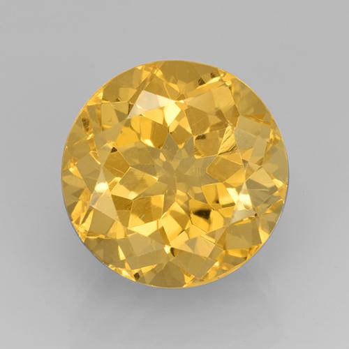 13.1mm Round Facet Golden Citrine from Brazil, Weight of 8.46ct, Natural untreated Gemstone in VVS-VS Clarity, 1pc Citrine - Color: Golden Orange, Mohs Hardness of 7 suitable for daily wear jewelry, Leo Zodiac Stone, Photo A