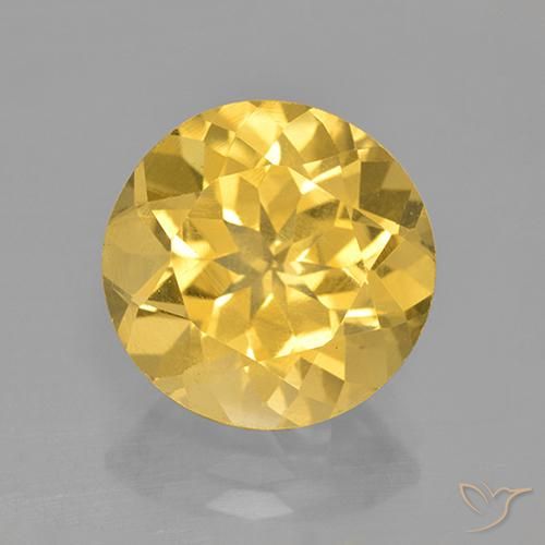 13mm Round Facet Golden Citrine from Brazil, Weight of 6.96ct, Natural untreated Gemstone in VVS-VS Clarity, 1pc Citrine - Color: Golden Orange, Mohs Hardness of 7 suitable for daily wear jewelry, November Birthstone, Photo A