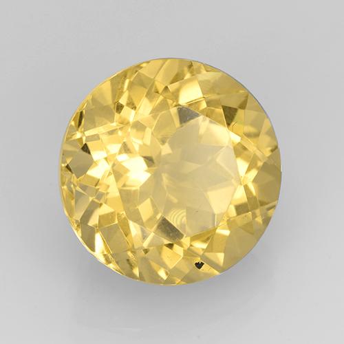 8.05 ct Yellow Citrine Stone, Natural Citrine in Round Facet Shape for Sale