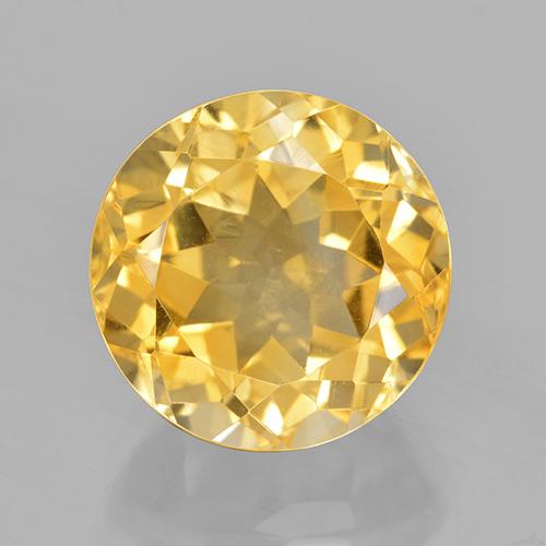 Dorado medio Citrina Gema - 8.4ct Faceta Redonda (ID: 505037)