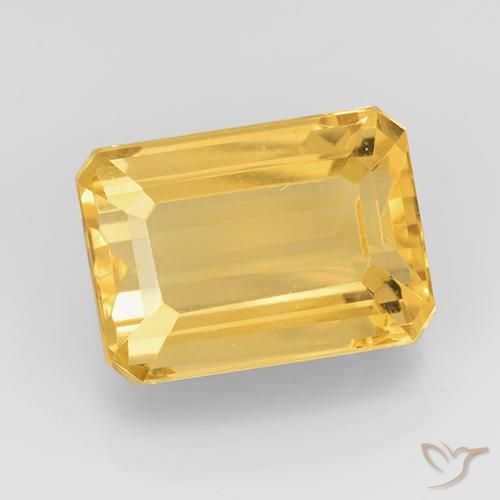 8.25ct Natural Bright Gold Citrine, Emerald Cut, VVS