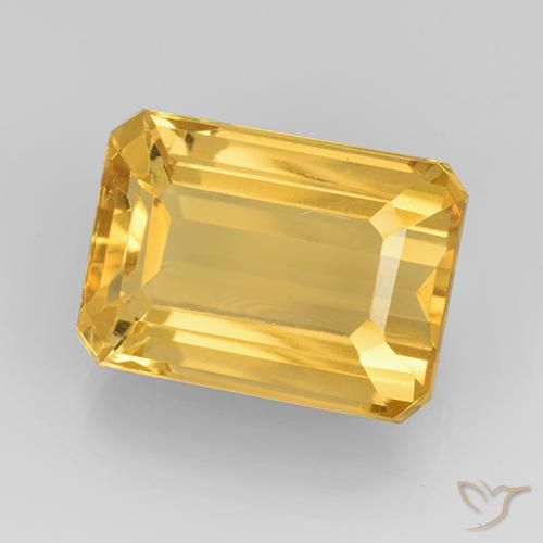 8.25 ct Golden Citrine Stone, Natural Citrine in Octagon Step Cut Shape for Sale