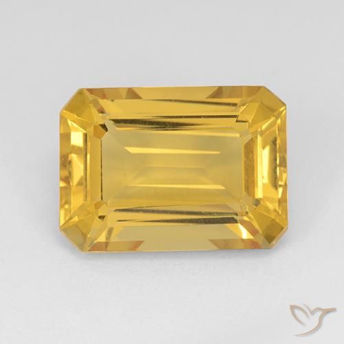 7.73 ct Golden Citrine Stone, Natural Citrine in Octagon Step Cut Shape for Sale