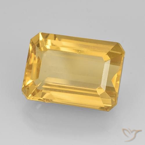 7.83 ct Golden Citrine Stone, Natural Citrine in Octagon Step Cut Shape for Sale